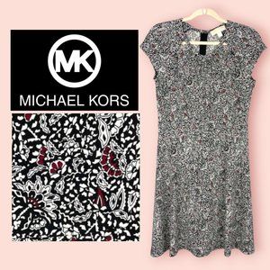 Michael Kors Black Floral Abstract Women's Dress